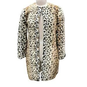ZARA Leopard Print Faux Fur Jacket Size S